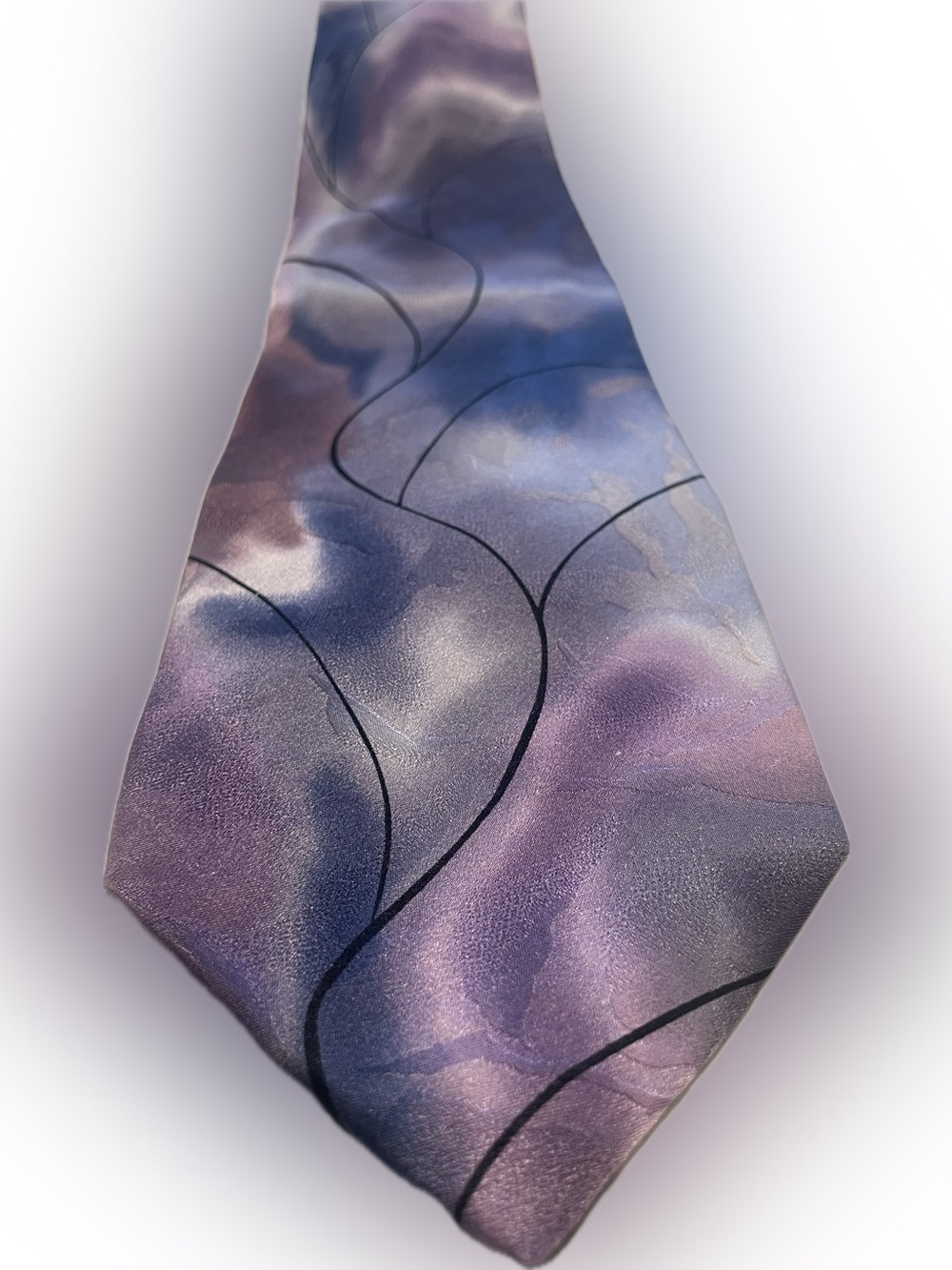 J. Garcia Purple and Blue Gradient Silk Tie